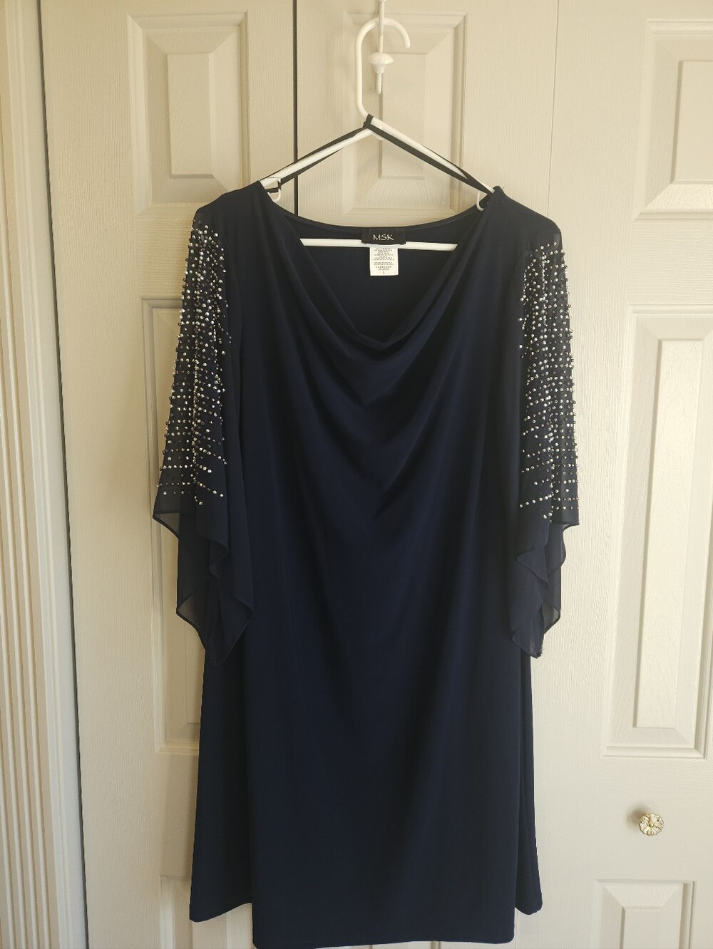 MSK Navy Beaded Sleeve Women’s Dress